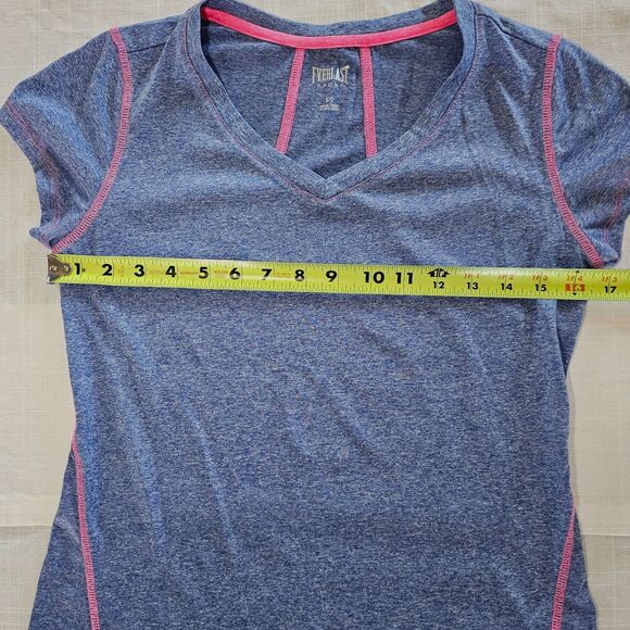 Everlast Sport Sportswear V-Neck T-Shirt in Blue w Pink Trim sz S - Picture 4 of 6
